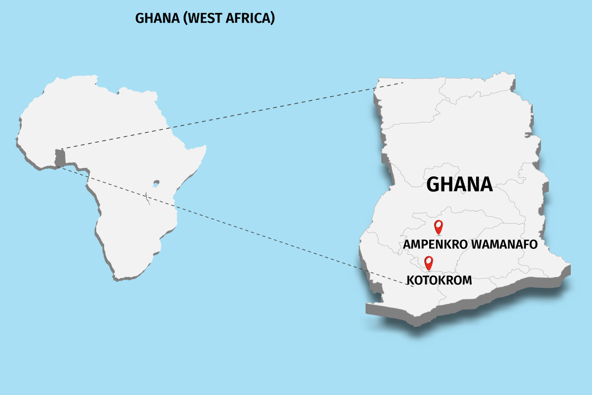 ghana west africa map